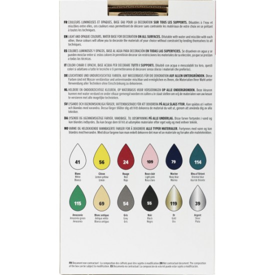 Pebeo Deco Home & Interior Craft Paint Exploration Set 12 x 20ml 757491